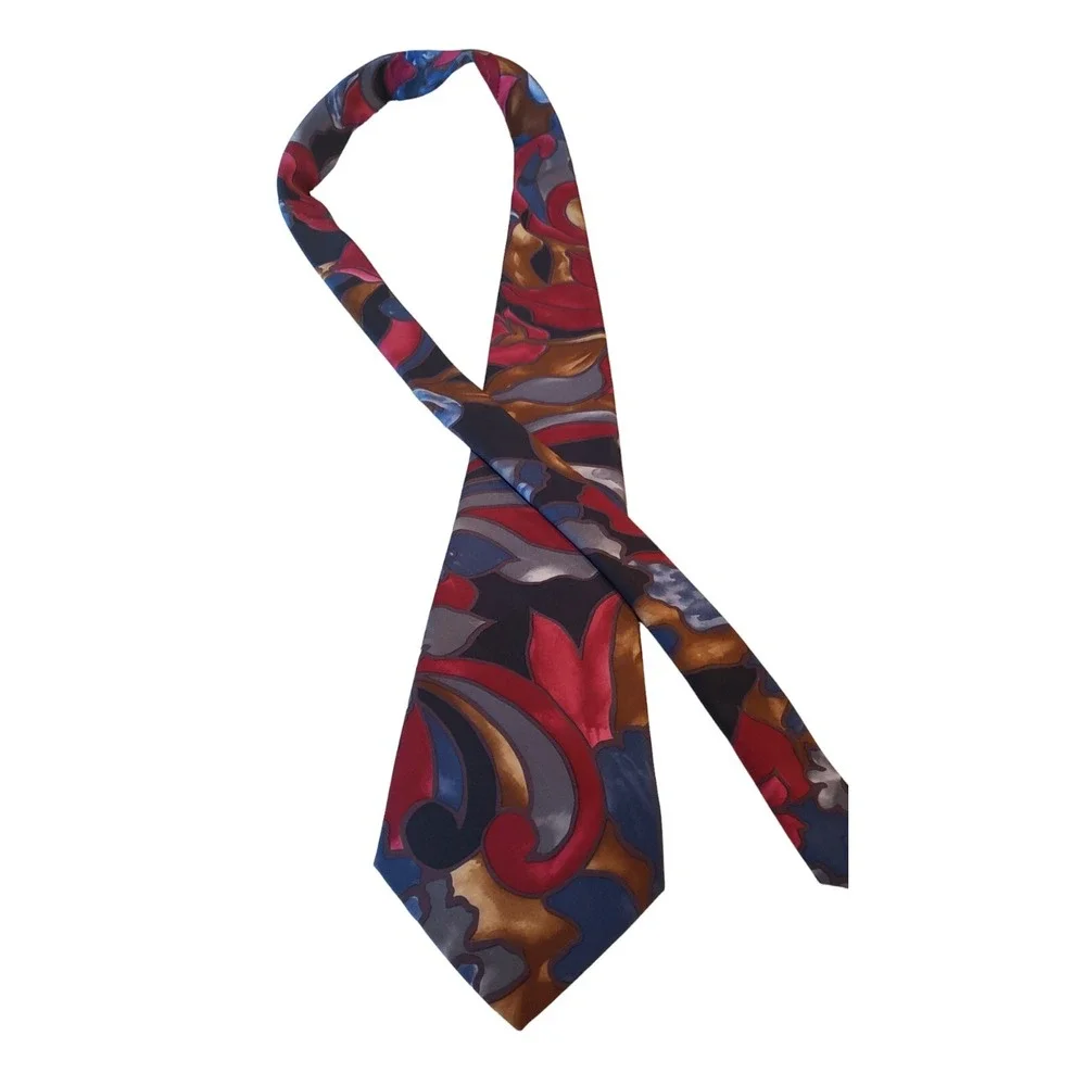 Classic Collection by Van Heusen Polyester Microfiber Multi Color Floral Necktie